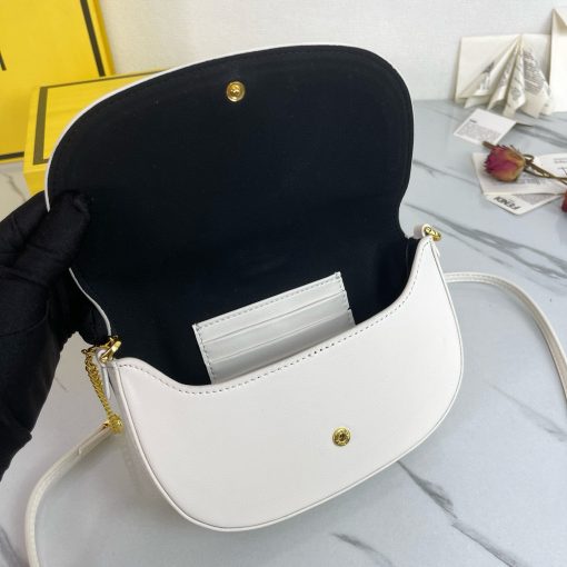FENDI C'mon Mini Saddle Bag - White - Image 5