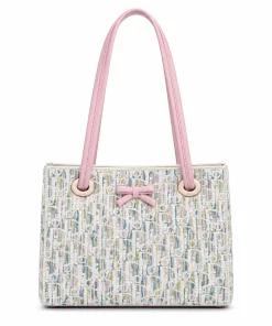 Dior Trotter Bow Tote Bag Pink Multicolor Oblique Canvas