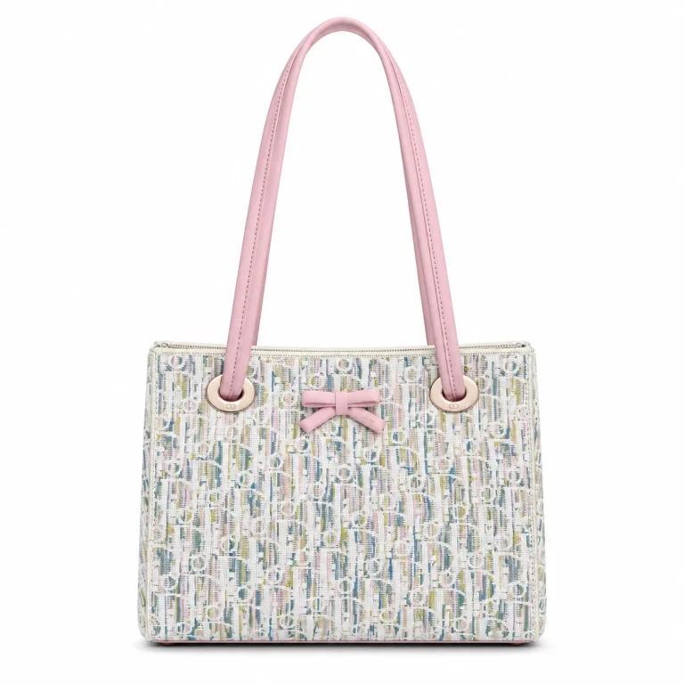 Dior Trotter Bow Tote Bag Pink Multicolor Oblique Canvas