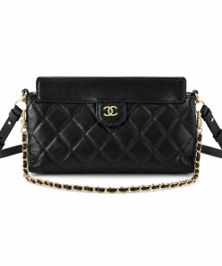Chanel Quilted Lambskin Clutch - Front View