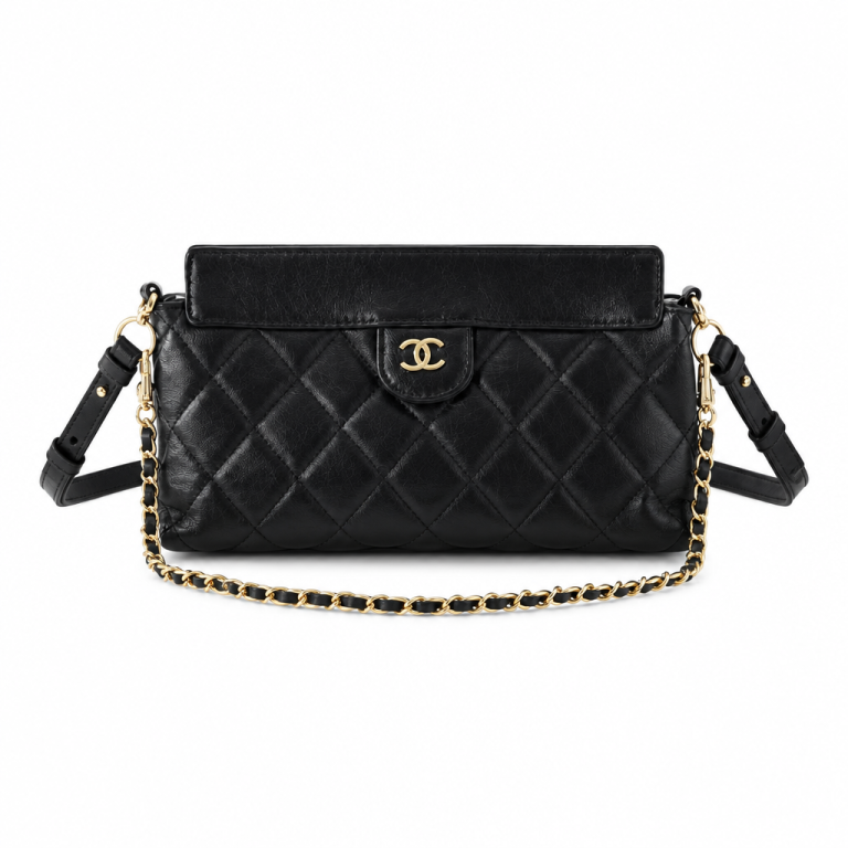 Chanel Quilted Lambskin Clutch - Front View
