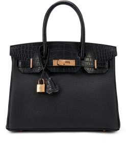 H Birkin 30 Black Matte Alligator Togo Touch Rose Gold Hardware